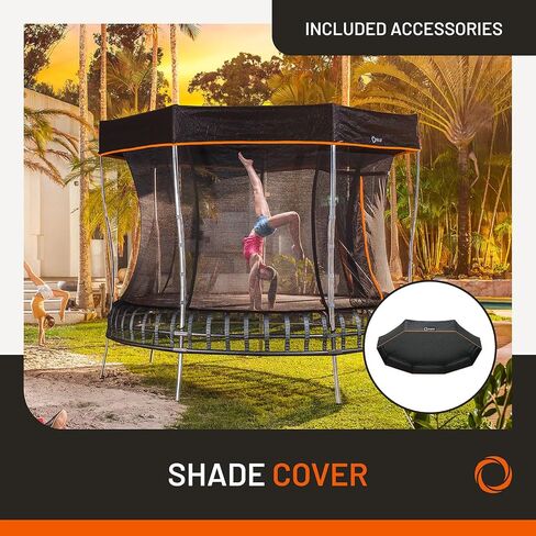 12 Ft Thunder Outdoor Trampoline with Springless Design, No Gap Netting, Galvanized Frame & Built In Games, Certified for 330 Pound Capacity in Saudi Arabia