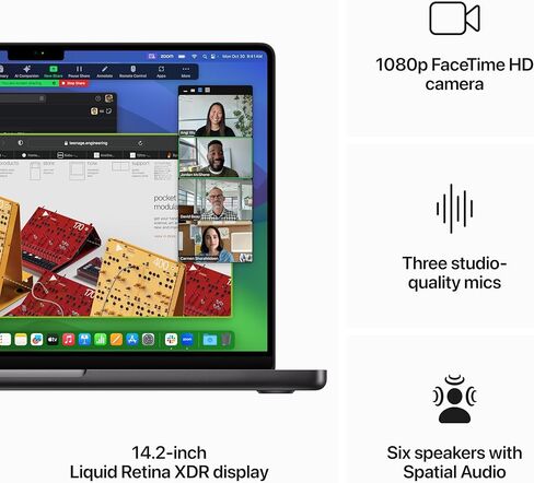2023 Apple MacBook Pro مع Apple M3 Pro Chip (14 بوصة ، ذاكرة الوصول العشوائي 18 جيجا بايت ، تخزين 1 تيرابايت SSD) (Qwerty English) الفضاء الأسود (قسط متجدد) in Kuwait