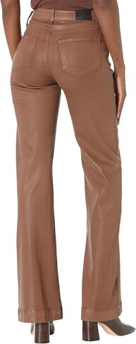 PAIGE Women's Leenah High Rise Wide Leg Transced Denim Cognac Luxe Coating in Saudi Arabia