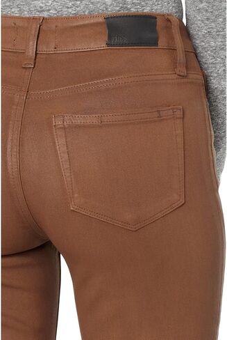 PAIGE Women's Leenah High Rise Wide Leg Transced Denim Cognac Luxe Coating in Saudi Arabia