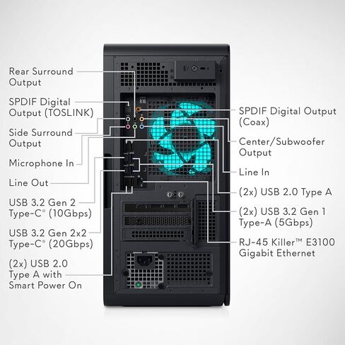 Alienware Aurora Gaming Desktop ACT1250 - Intel Core Ultra 7 265F, 32GB DDR5 RAM, 1TB SSD, NVIDIA GeForce RTX 5070, 1000W Platinum Rated PSU, Windows 11 Home, Clear Panel - Black in Saudi Arabia
