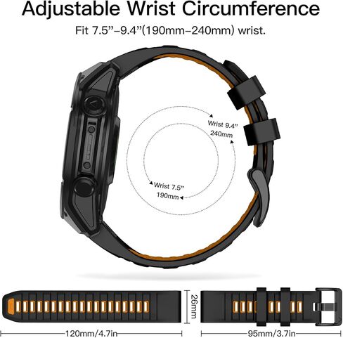 OVERSTEP Watch Band for Garmin Fenix 8 AMOLED/Solar 51mm, Fenix 7X, Fenix 6X, Fenix 5X, Fenix 3 Series, Epix Pro 51mm, Tactix 7/Delta, Enduro/2/3 Series – Durable, Waterproof Replacement Strap in Saudi Arabia