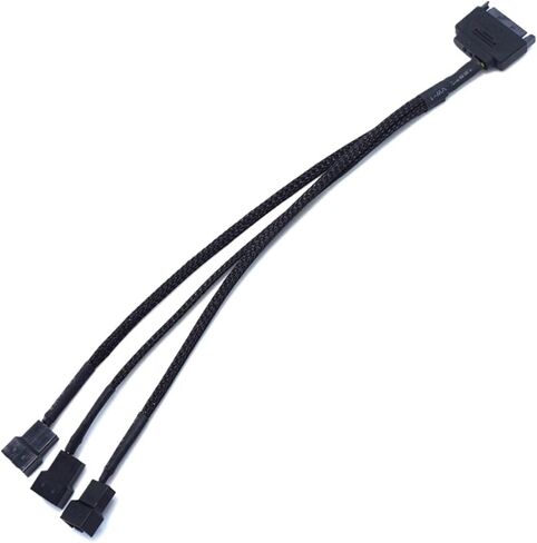 SATA 15Pin to 1 2 3 4 * 3Pin / 4Pin Computer Cooling Fan Splitter Hub Converter Adapter PWM Temperature Power Cable(1 to 4) in Kuwait