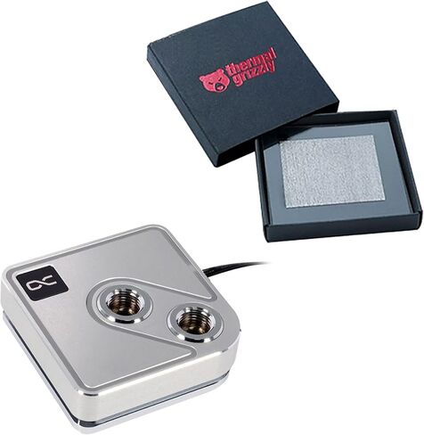 Alphacool Core 1 Aurora CPU Water Block with Thermal Grizzly KryoSheet (33x33mm) for AMD AM5 CPU Bundle, Silver in Saudi Arabia