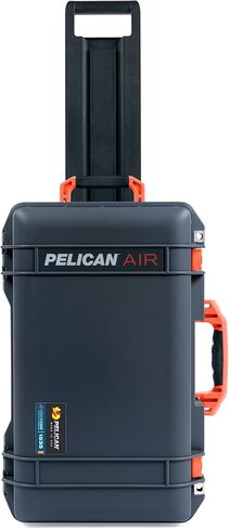 ColorCase Pelican Air 1535 Carry-on Case Graphite - Medium Size Waterproof Case with Mesh Lid Organizer Only - Red Handles & Latches in Kuwait