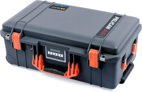 ColorCase Pelican Air 1535 Carry-on Case Graphite - Medium Size Waterproof Case with Mesh Lid Organizer Only - Red Handles & Latches in Kuwait