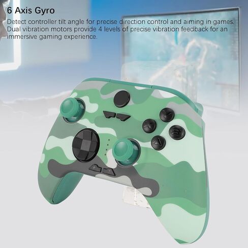 Dual Hall Gamepad ، 6 Axis Gyro ، RGB LED وحدة تحكم للتبديل ، الكمبيوتر ، (رمادي) in Kuwait