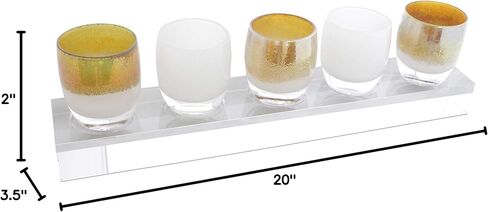 حامل شموع Allume Votive Tealight - حامل شموع مربع الشكل أنيق ومربع للطاولة لحفلات الزفاف، ديكور المنزل، الاحتفالات، الذكرى السنوية، المنزل والمطبخ، 5 قطار جيد in Kuwait