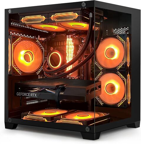 Gaming PC Desktop ، Intel Core i5-13400f 10-cores حتى 4.6 GHz ، Geforce RTX 4060 8GB ، 32GB DDR4 3200MHz ، 1TB M.2 PCIe + 1TB SATA SSD ، 11AC WI-FI ، Windows 11 Pro Computer ، Black. in Kuwait
