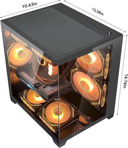 Gaming PC Desktop ، Intel Core i5-13400f 10-cores حتى 4.6 GHz ، Geforce RTX 4060 8GB ، 32GB DDR4 3200MHz ، 1TB M.2 PCIe + 1TB SATA SSD ، 11AC WI-FI ، Windows 11 Pro Computer ، Black. in Kuwait