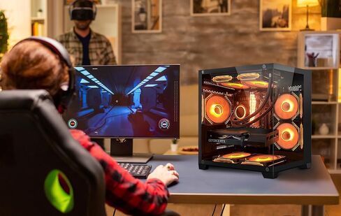 Gaming PC Desktop ، Intel Core i5-13400f 10-cores حتى 4.6 GHz ، Geforce RTX 4060 8GB ، 32GB DDR4 3200MHz ، 1TB M.2 PCIe + 1TB SATA SSD ، 11AC WI-FI ، Windows 11 Pro Computer ، Black. in Kuwait