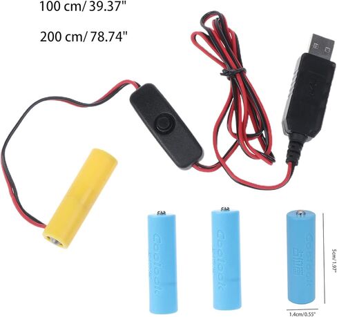 USB to 4.5V AA Replace 3 AA Batteries for Toothbrush Lamp Toy AA Adapter with Switch USB Power Supply Cable for Aa Replace 3aa 4.5v in Saudi Arabia