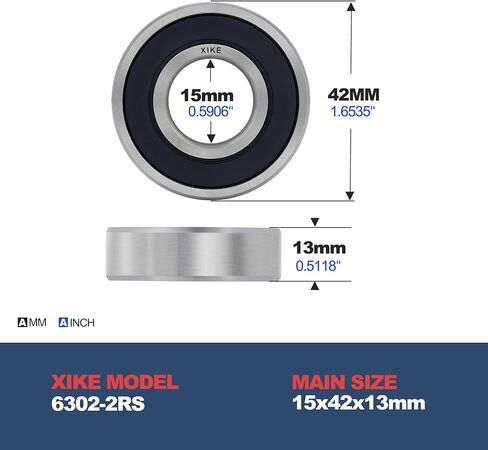 XiKe 4 Pcs 6300-2RS Double Rubber Seal Bearings 10x35x11mm, Pre-Lubricated and Stable Performance and Cost Effective, Deep Groove Ball Bearings. in Saudi Arabia