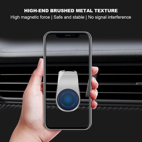 Strong Magnetic Car Phone Holder, L Type 360° Rotatable Adjustable Vehicle Smartphone Mount, Automobile Air Vent Cellphone Navigation Bracket, Universal for SUV, Sedan, Truck (Red) in Saudi Arabia