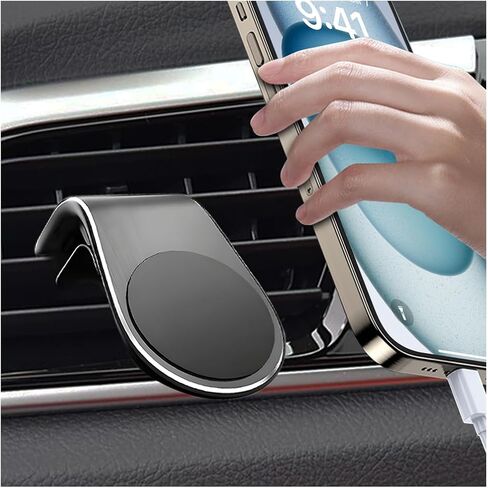 Strong Magnetic Car Phone Holder, L Type 360° Rotatable Adjustable Vehicle Smartphone Mount, Automobile Air Vent Cellphone Navigation Bracket, Universal for SUV, Sedan, Truck (Red) in Saudi Arabia