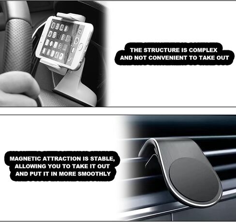 Strong Magnetic Car Phone Holder, L Type 360° Rotatable Adjustable Vehicle Smartphone Mount, Automobile Air Vent Cellphone Navigation Bracket, Universal for SUV, Sedan, Truck (Red) in Saudi Arabia