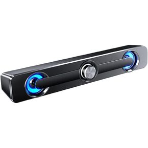 Computer Speaker 3W Wired Powerful Bar Stereo Subwoofer Bass Speaker Surround Sound Box for PC Laptop(D)