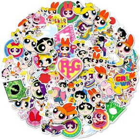 Girls Character Stickers for Kids, 50PCS Vinyl Waterproof Stickers for Laptop, Skateboard, Phone, Water Bottles, Cartoon Anime Stickers for Girls, Teens, Adult