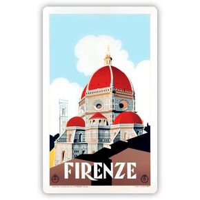 Squiddy Firenze Florence Italy Vintage Travel - Vinyl Sticker Decal for Phone, Laptop, Water Bottle (4" high)