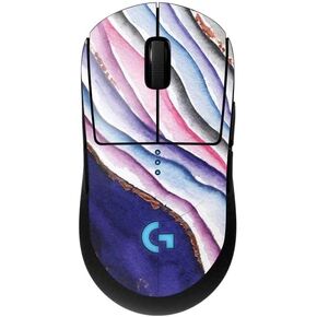 Skinit Decal Other Skin Compatible with G Pro Wireless Gaming Mouse - Turquoise Watercolor Geode Design
