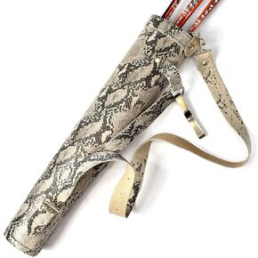Back Arrow Quiver | Genuine Suede Leather Arrow Holder | Traditional Handmade Quiver for Archery Sports | Lightweight & Comfortable (43 X 8 cm) (Python Grey)