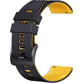 ANCOOL for Garmin Venu 3 watch band/Venu 2 watch band/Forerunner 265 Band/Vivoactive 4 Band 22mm Silicone Watch Band for Forerunner 255(Graphite Grey-Black)