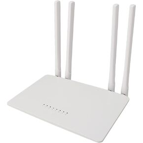 Dual Band WiFi Router, 1200Mbps Compact Plug and Play Wireless Router 4 5dBi Antenna AC1200 5Ghz 2.4Ghz with 4 Fast Ethernet Ports for Office (US Plug)