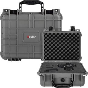 Eylar Protective Gear and Camera Hard Case Water & Shock Proof with Foam 13.37 inch 11.62 inch 6 inch Gray