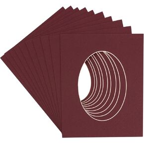 3x5 Mat For 6x7.5 Frame - Precut Charcoal Grey Oval Shaped Photo Mat Board Opening - Acid Free Matte and Bevel Cut for Family Photos, Pack of 1 Matboard Show Kit With Acid Free Backing & Clear Bag
