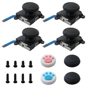 USonline911 4Pcs Replacement 3D Analog Joystick Joypad Replacement Left/Right Repair Kit Thumb Sticks Sensor with 4 “Y" Screws for Nintendo Switch