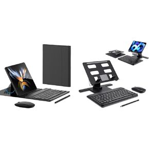 for Z Fold 7 6 5 Keyboard Case and Desk Stand and Keyboard Combo
