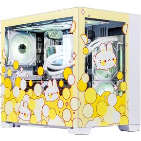 Velztorm Fruity Bunny Yellow Limited Edition Gaming PC (AMD Ryzen 7 5700X 8-Core, 32GB DDR4, 1TB PCIe SSD + 2TB HDD (3.5), GeForce RTX 3070, WiFi 5, BT 5, Liquid Cooled 240mm, 850W, Win10Home)