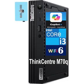 Lenovo ThinkCentre M70q MFF Tiny 1L Mini PC Business Desktop Computer (Intel i3-10105T, 16GB RAM, 256GB SSD, Wi-Fi 6, RJ45, HDMI, Display Port, Win 11 Pro) w/Dockztorm USB Port Expander