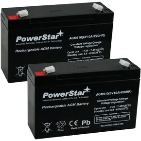 PowerStar2 Pack - 6V 10Ah UB6120 UPS Battery Replaces 10ah Enduring 3FM10 T2, 3-FM-10