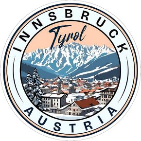 Innsbruck Tyrol Austria Sticker 4 Inch City Travel Souvenir Destination - Waterproof Vinyl Decal for Laptop Water Bottle Car Tumbler - Durable Aesthetic Long-Lasting Stickers for Adults ID44990
