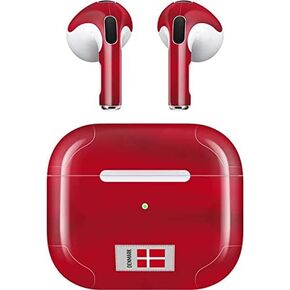 Skinit Decal Audio Skin Compatible with Apple AirPods (3rd Gen, 2021) - Skinit Originally Designed Denmark Soccer Flag Design