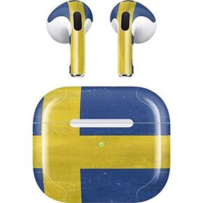 Skinit Decal Audio Skin Compatible with Apple AirPods (3rd Gen, 2021) - Skinit Originally Designed Sweden Flag Distressed Design