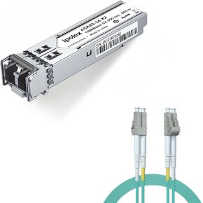 1 Pack 1000BASE-SX SFP LC Transceiver and 1 Pack OM3 LC to LC Fiber Patch Cable Multimode Fiber Duplex - LSZH 30 Meter(98ft)