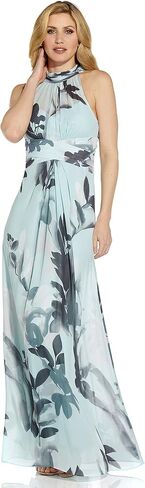 Adrianna Papell womens Printed Chiffon Halter Gown Special Occasion Dress in Saudi Arabia