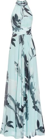 Adrianna Papell womens Printed Chiffon Halter Gown Special Occasion Dress in Saudi Arabia