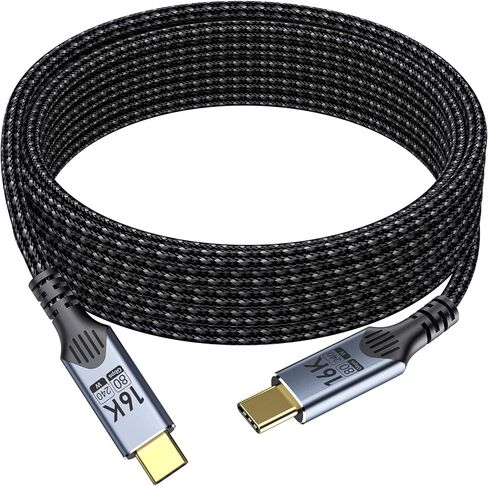 long usb c to usb c 6FT/2M Compatible With Thunderbolt 5 Cable high Speed 80GbpsData Transfer,16K/8K/4K Video, Braided type c to type c Charger Cord, 240W PD Fast Charging for thunderbolt 4/3 in Saudi Arabia