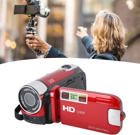 4K DV Camera 2.7in TFT Rotatable Screen 16x Camera Digital Zoom Camera مع كابل USB ، صورة شخصية متوفرة ، كاميرا محمولة 48 ميجابكسل ، وظائف متعددة الاستخدامات Camara Digital (أسود) in Saudi Arabia
