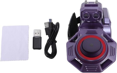 Yunseity Video Camera Camcorder, 4K 53MP 50X Zoom Vlogging Camera with 3 Inch HD Color Screen, Auto Focus WiFi Digital Camcorder Camera Support Hot Shoe Interface, for Daily Life (Violet) in Saudi Arabia