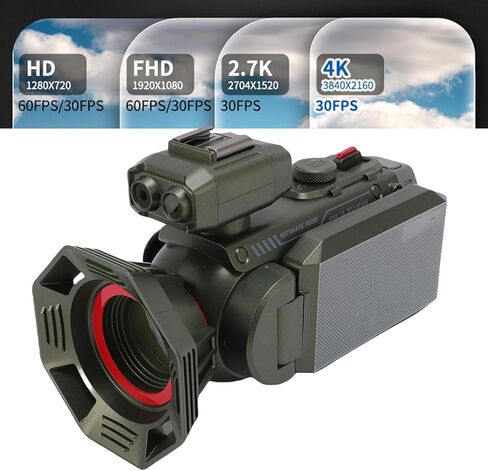 yunseity فيديو كاميرا كاميرا كاميرا الفيديو ، 4K 53MP 50X ZOOM VLOGGATE CAMERA مع شاشة ملونة عالية الدقة 3 بوصة ، تلقائي WIFI Digital Camcorder Camera Interface Hot Shoe ، من أجل الحياة اليومية (Violet) in Saudi Arabia