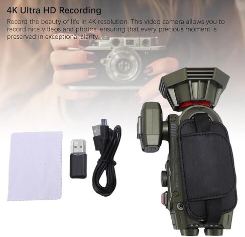 yunseity فيديو كاميرا كاميرا كاميرا الفيديو ، 4K 53MP 50X ZOOM VLOGGATE CAMERA مع شاشة ملونة عالية الدقة 3 بوصة ، تلقائي WIFI Digital Camcorder Camera Interface Hot Shoe ، من أجل الحياة اليومية (Violet) in Saudi Arabia