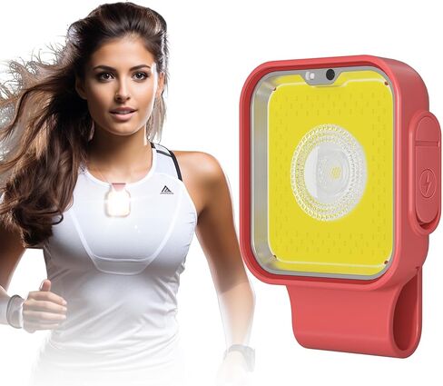 Running Light, 2 Pack USB Rechargeable jogging Light 3 Lighting Modes Strong Magnetic Lights Portable Clip On Running Lights with Runners and Joggers for Running, Camping , Hiking, Outdoor Adventure in Kuwait