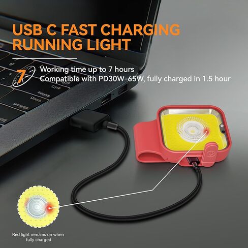 Running Light, 2 Pack USB Rechargeable jogging Light 3 Lighting Modes Strong Magnetic Lights Portable Clip On Running Lights with Runners and Joggers for Running, Camping , Hiking, Outdoor Adventure in Kuwait