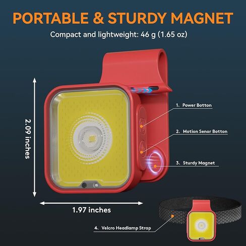 Running Light, 2 Pack USB Rechargeable jogging Light 3 Lighting Modes Strong Magnetic Lights Portable Clip On Running Lights with Runners and Joggers for Running, Camping , Hiking, Outdoor Adventure in Kuwait