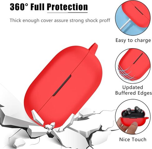 for Beats Solo Buds 2024 Case Cover, Premium Soft Silicone Full Protective Case with Bling Five Leaf Keychain & Cleaner Kit for Women Girls (Pink) in Saudi Arabia