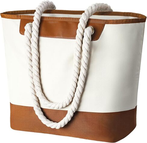 Stylish Waterproof Beach Tote Bag for Women, Large Capacity Zipper Closure with Rope Shoulder Straps, Versatile for Beach, Travel, Outdoors, Durable 600D Polyester Summer Fashion (Sunflower) in Saudi Arabia